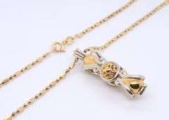925 Sterling Silver Danecraft Pendant on Italian Beaded Silver Chain Necklace