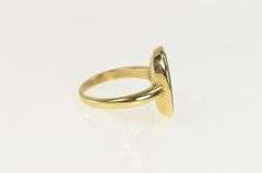 14K Yellow Gold Oval Malachite Inset Vintage Statement Ring