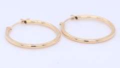 Simple Yellow Gold Hoop Earrings