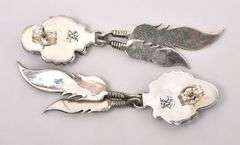 Native American Turquoise Feather Earrings In Sterling Silver