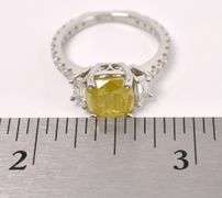 Lovely GIA Certified Approx. 3.02CTS Fancy Yellow Diamond Ring in Platinum