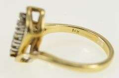 14K Yellow Gold Retro Diamond Wave Vintage Statement Ring