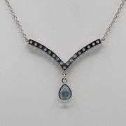 Dazzling 3.20 Ct Blue And White Topaz Necklace
