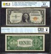 $1 1935-A Fr. 2306 North Africa WWII Emergency Note PCGS-B Ch. UNC 63