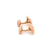 10K Yellow Gold Victorian Diamond Inset Oval Domed Cuff Links