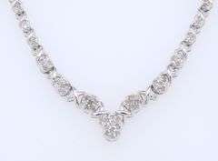 Sterling Silver Beautiful V Necklace With Diamond Pave.