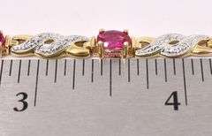 Vermeil Pink Gemstone Bracelet In Sterling Silver