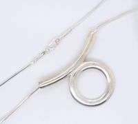 Italian Sterling Silver Circle Necklace