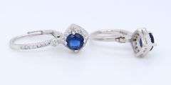 Sterling Silver Blue Stone Drop Earrings