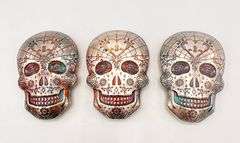 GROUP LOT OF 3X 10oz FINE SILVER SKULL- 30.0 OZ OF .999 SILVER!
