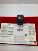 CERTIFIED BRAND NEW LADIES 14K WHITE AND YELLOW GOLD DIAMOND RING.