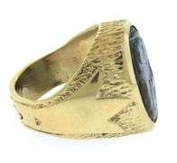 Fantastic Yellow Gold Abalone Men's Ring