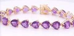 Fantastic Yellow Gold 22ctw Amethyst Heart Bracelet