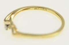 14K Yellow Gold Diamond Chevron Vintage Simple Solitaire Ring