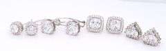 Sterling Silver Crystal Earrings Lot
