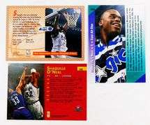 3 Shaquille O'Neal Basketball Cards