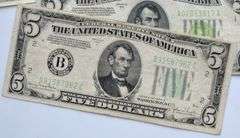 8 Different $ 5 FRN  Silver Certificates or US Notes