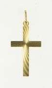 14K Yellow Gold Ornate Swirl Design Cross Christian Faith Pendant