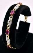 Vermeil Pink Gemstone Bracelet In Sterling Silver