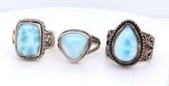 Sterling Silver Ocean Jasper Rings Lot