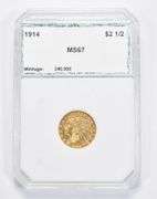 MS67 1914 $2.50 Indian Head Gold Quarter Eagle - Graded PCI