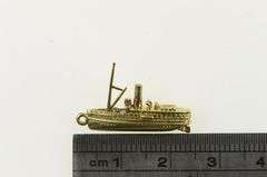 14K Yellow Gold 3D Fishing Trawler Boat Ship Charm/Pendant