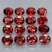 Set of 16 top red VS Garnets weighing 7.20 carats
