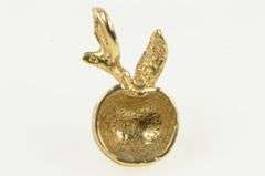 14K Yellow Gold Apple Peach Diamond Cut Fruit Cute Charm/Pendant