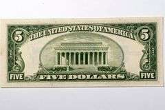 1934 D Gem Unc $5 Silver Certificate.