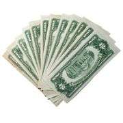 12 Various Series Red Seal $2 US Notes Includes 1953 B C stars