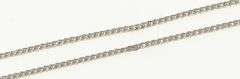 14K White Gold 0.7mm Squared Wheat Foxtail Link Chain Necklace