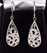 Ravishing Dangle Earrings In 14K White Gold