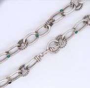 Vintage Sterling Silver Hoops and Oval Link Necklace