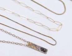 Groupp Lot of Vintage 925 Sterling Silver Chains