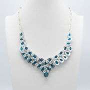 Huge 265 Ct Lab Created London Blue Topaz Necklace