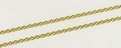 14K Yellow Gold 1.5mm Cable Link Classic Oval Chain Necklace