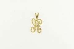 14K Yellow Gold H Monogram Name Initial Letter Classic Pendant
