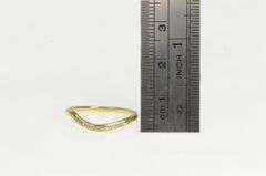 14K Yellow Gold 1940's Diamond Curvy Contour Wedding Band Ring