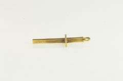 14K Yellow Gold Squared Vintage Cross Christian Faith Charm/Pendant