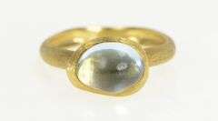 18K Yellow Gold Marco Bicego Jaipur Blue Topaz Stackable Ring