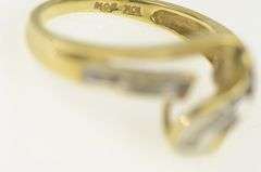 10K Yellow Gold Vintage Diamond Wave Classic Statement Ring