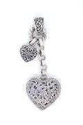 Sterling Silver Double Heart Dangle Pendant