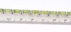 925 Sterling Silver oval Peridot Link Tennis Bracelet