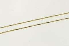 14K Yellow Gold 0.8mm Box Chain Square Link Simple Necklace