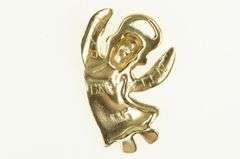 14K Yellow Gold 1960's Guardian Angel Protection Symbol Charm/Pendant