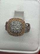 CERTIFIED BRAND NEW DIAMOND RING WITH ROSE GOLD ACCENT