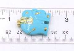 Lot of 2 Green Jade and Turquoise Pendants
