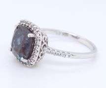 925 Sterling Silver Cushion Cut Purple Spinel Ring