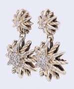 David Yurman Diamond Starburst Double Drop Earrings in Sterling