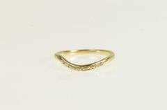 14K Yellow Gold 1940's Diamond Curvy Contour Wedding Band Ring